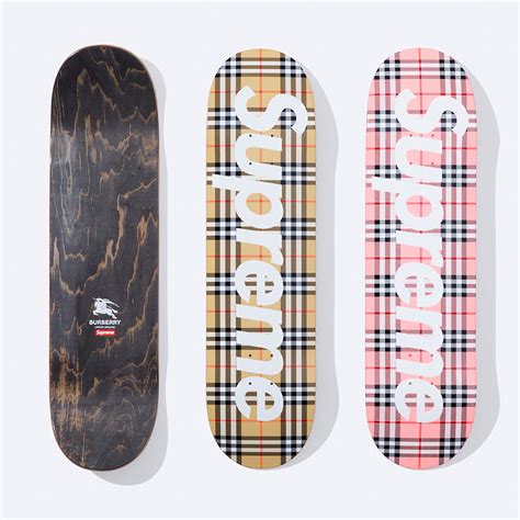 burberry supreme skateboard|supreme x burberry release date.